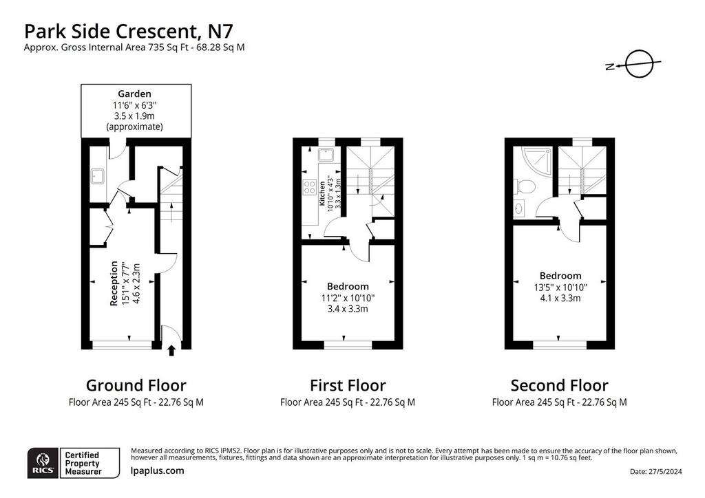 2 bedroom terraced house for sale - floorplan