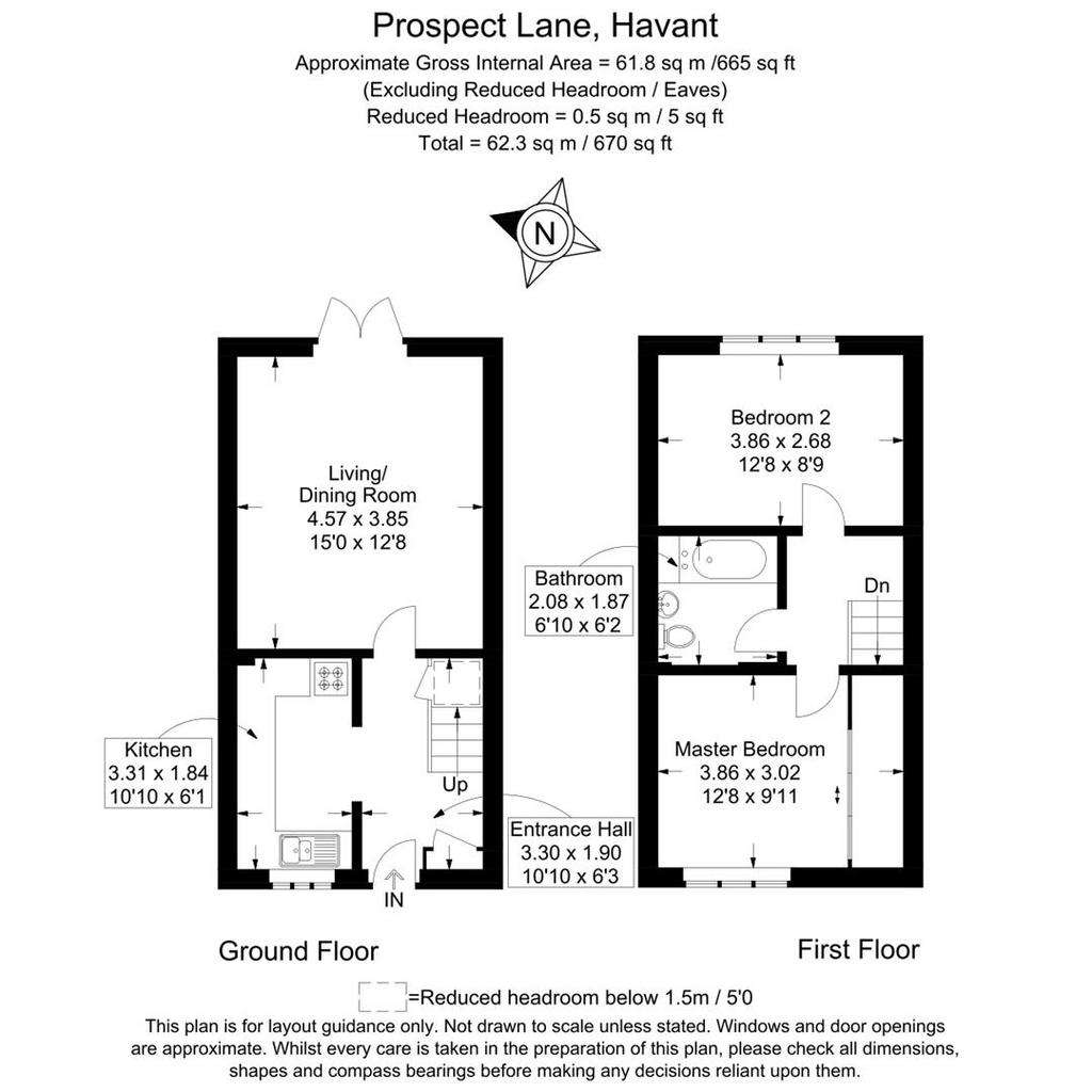 2 bedroom terraced house for sale - floorplan