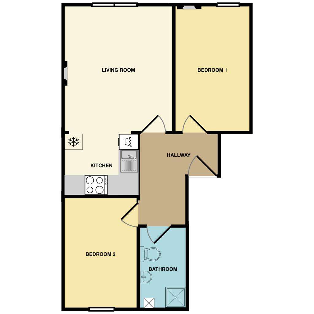 2 bedroom flat for sale - floorplan