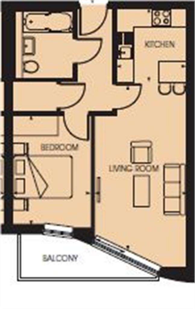 1 bedroom flat to rent - floorplan