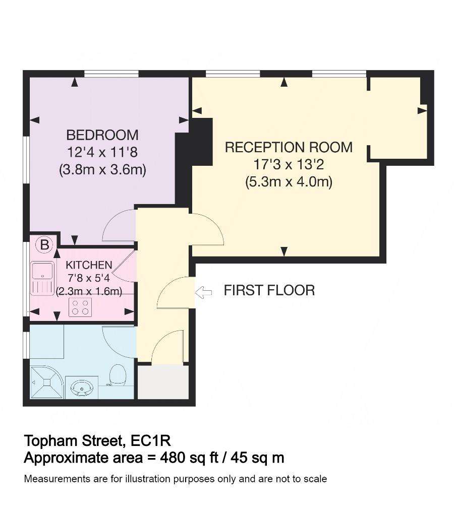 1 bedroom flat for sale - floorplan