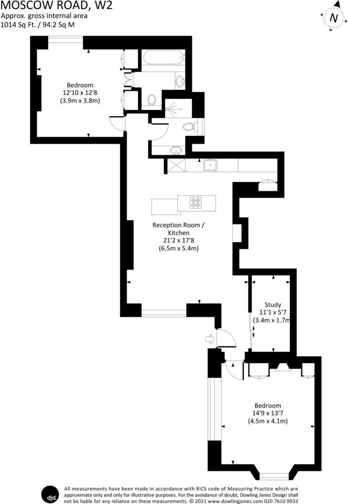 2 bedroom flat to rent - floorplan