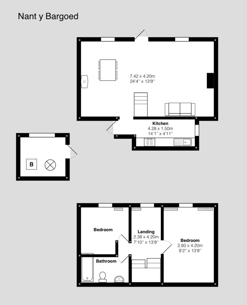 2 bedroom cottage for sale - floorplan