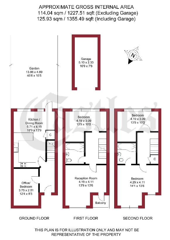 4 bedroom town house for sale - floorplan