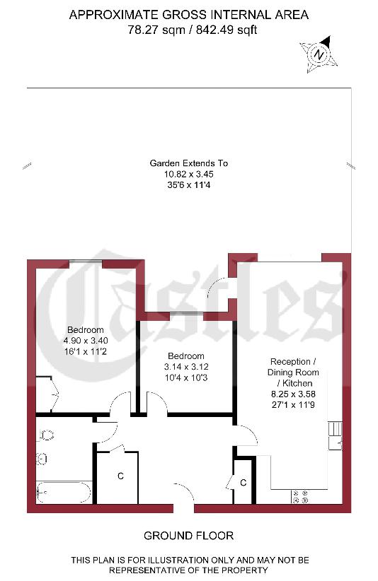 2 bedroom flat for sale - floorplan