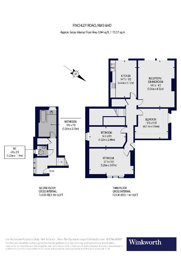 3 bedroom flat for sale - floorplan