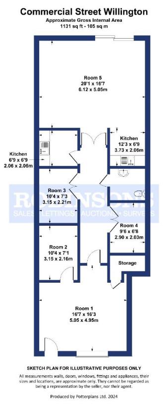 1 bedroom end of terrace house for sale - floorplan