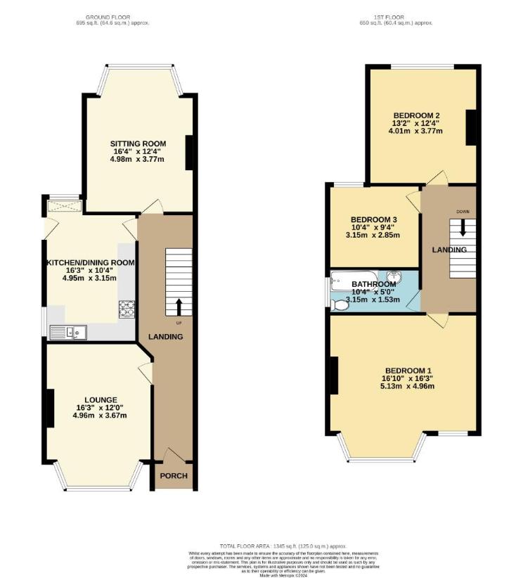 3 bedroom semi-detached house for sale - floorplan