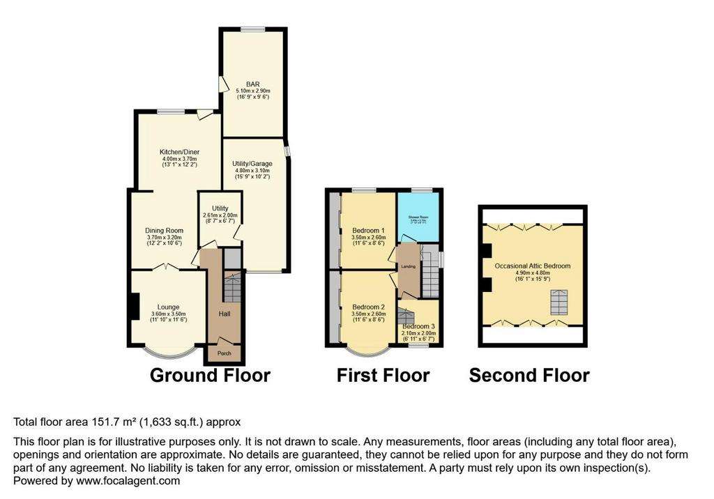 3 bedroom semi-detached house for sale - floorplan