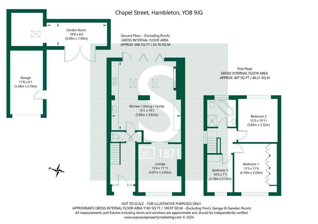 3 bedroom semi-detached house for sale - floorplan