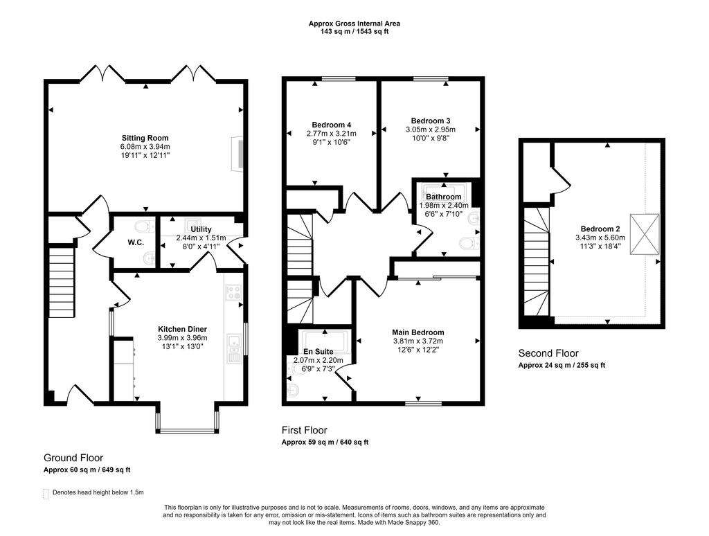 4 bedroom end of terrace house for sale - floorplan