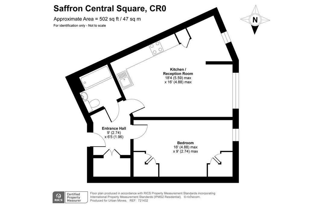 1 bedroom flat for sale - floorplan