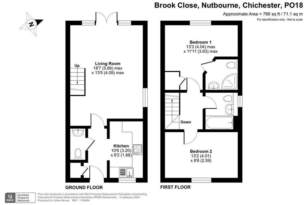 2 bedroom end of terrace house for sale - floorplan