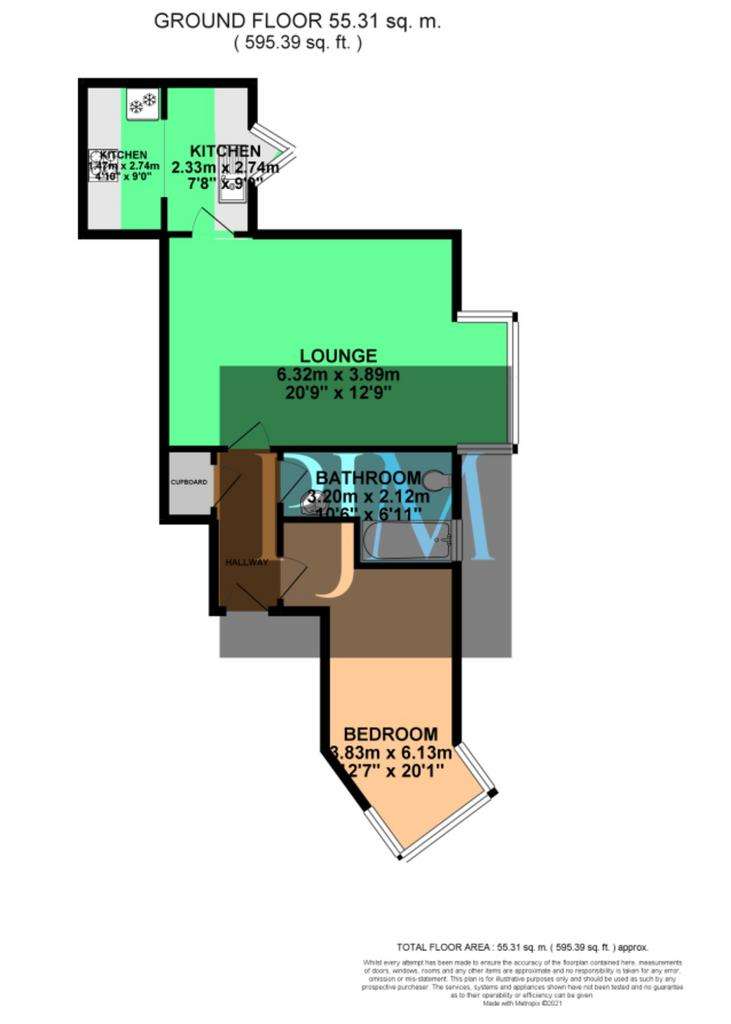 1 bedroom flat to rent - floorplan