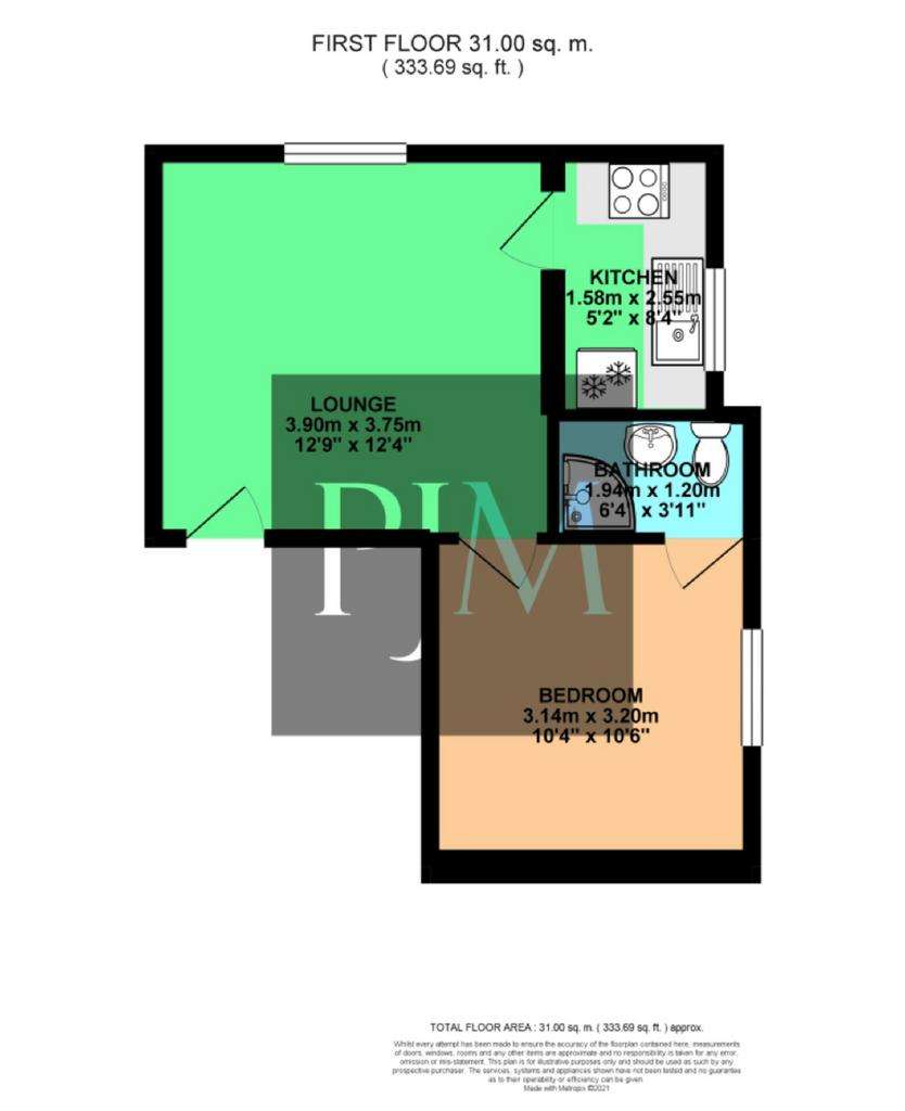 1 bedroom flat to rent - floorplan