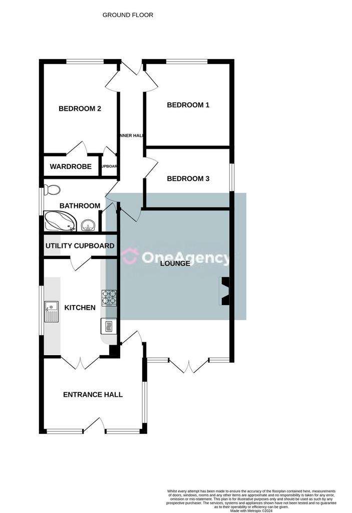 3 bedroom bungalow for sale - floorplan