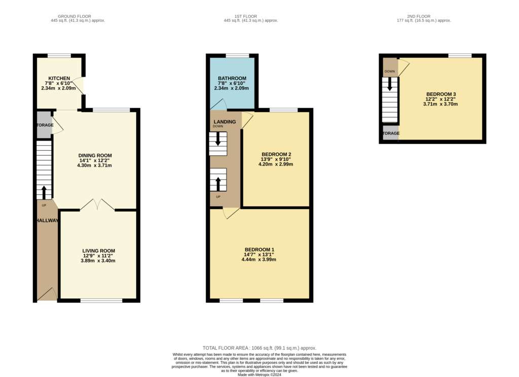 3 bedroom terraced house for sale - floorplan