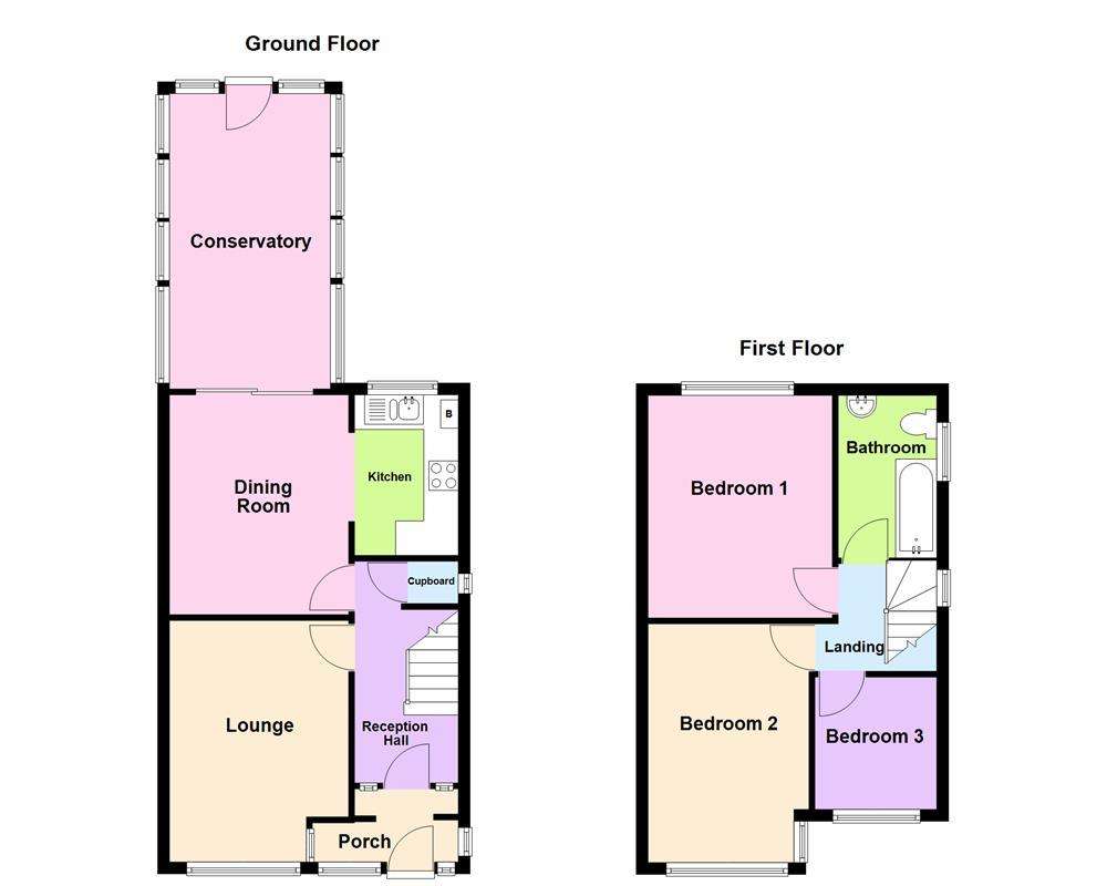 3 bedroom semi-detached house for sale - floorplan