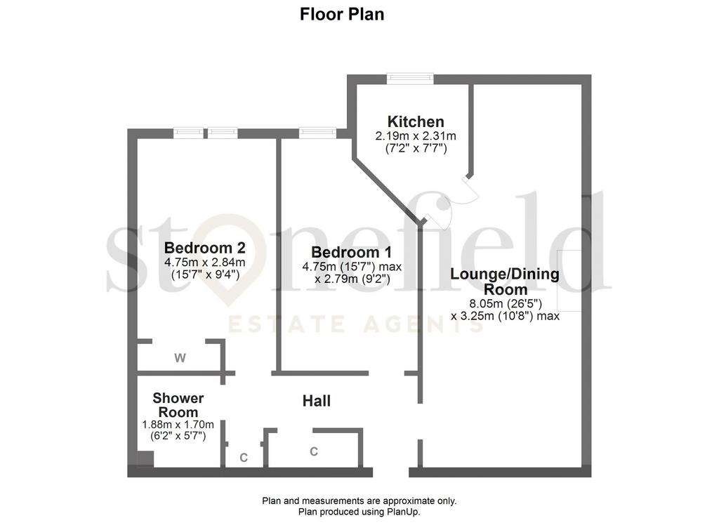 2 bedroom retirement property for sale - floorplan