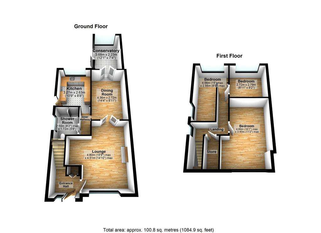 3 bedroom semi-detached house for sale - floorplan