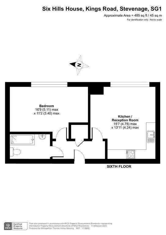 1 bedroom flat for sale - floorplan