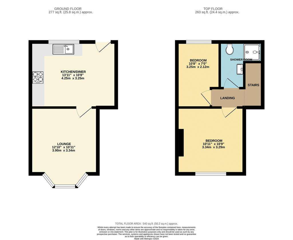 2 bedroom semi-detached house for sale - floorplan