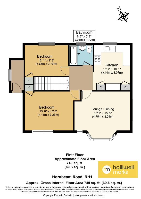 2 bedroom maisonette for sale - floorplan