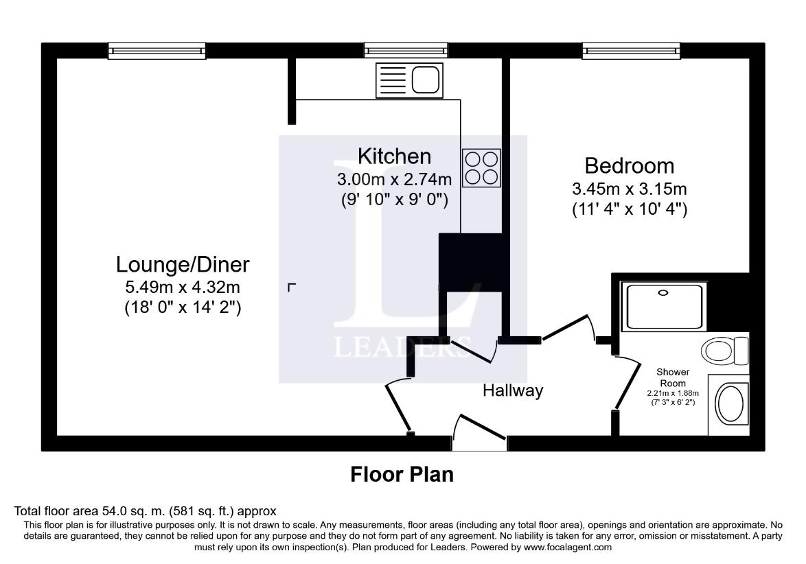 1 bedroom flat for sale - floorplan