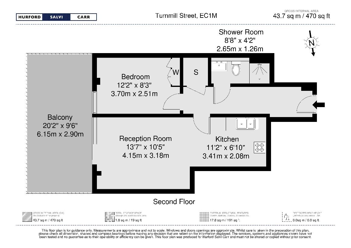 1 bedroom flat for sale - floorplan