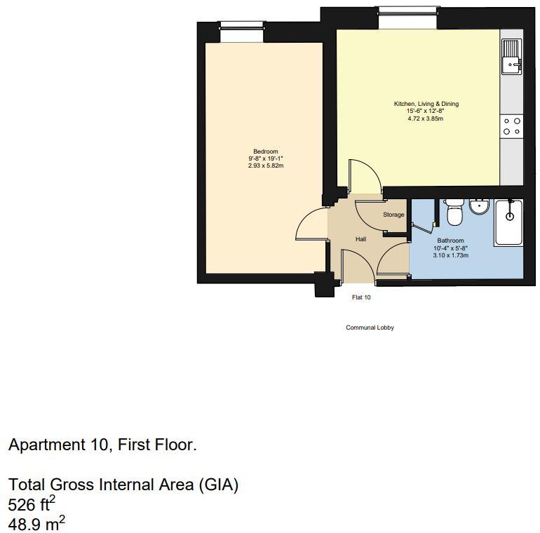 1 bedroom flat for sale - floorplan