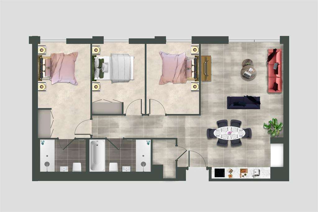 3 bedroom flat to rent - floorplan