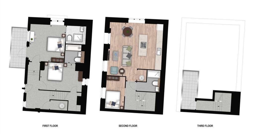 3 bedroom triplex to rent - floorplan