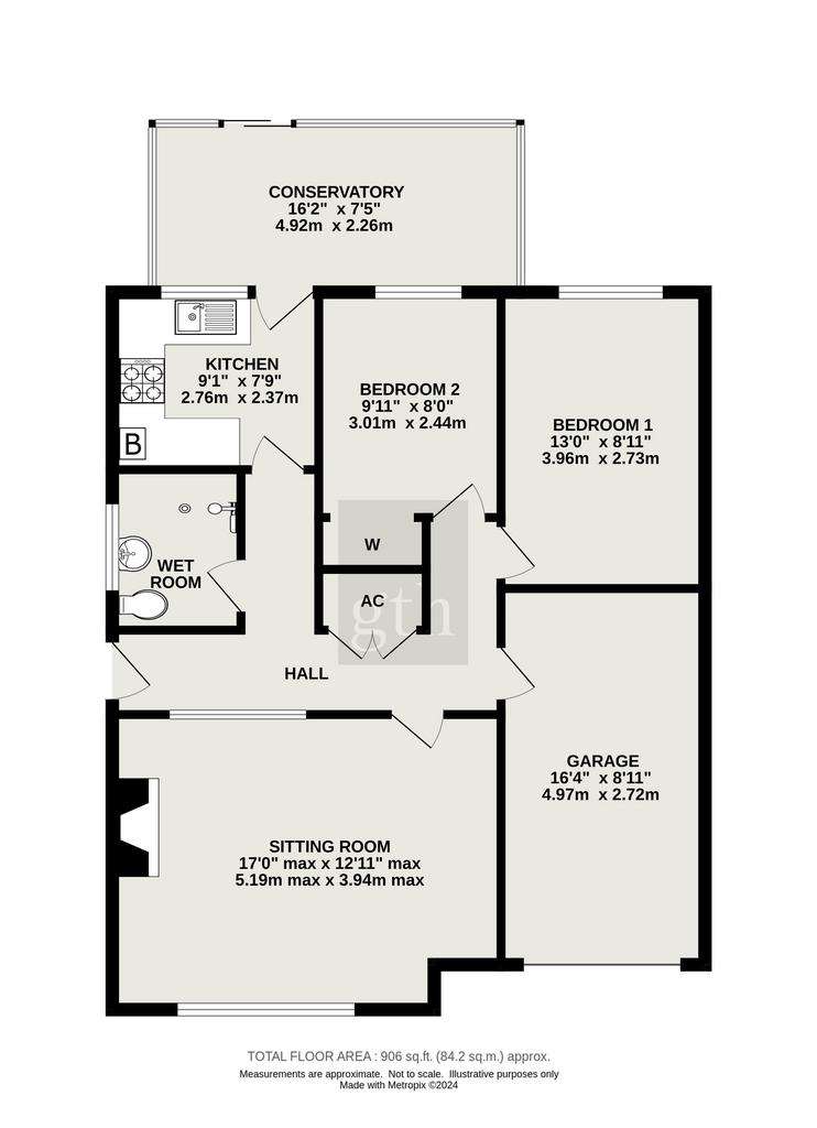 2 bedroom bungalow for sale - floorplan