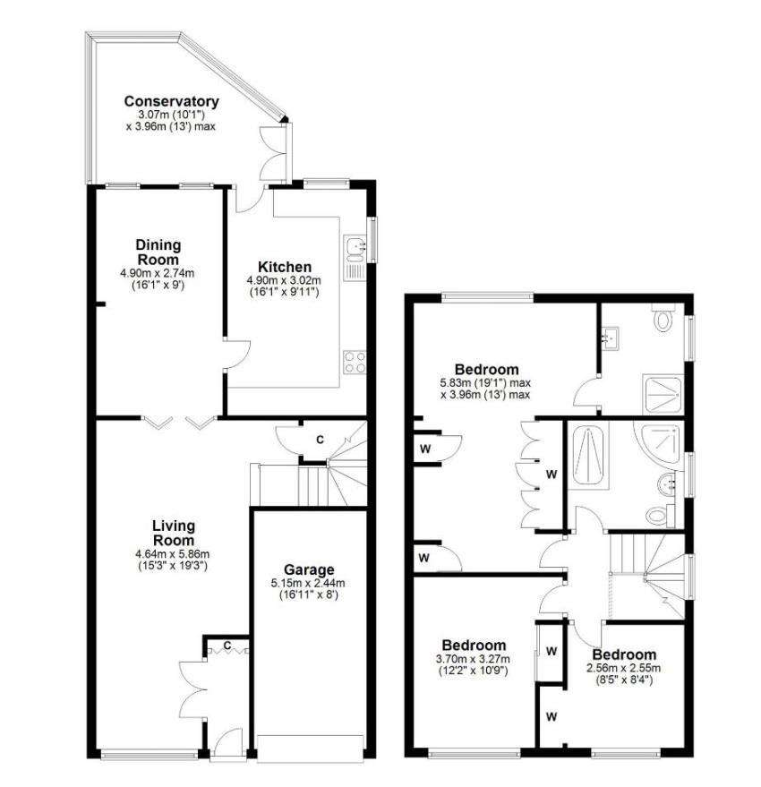 3 bedroom semi-detached house for sale - floorplan