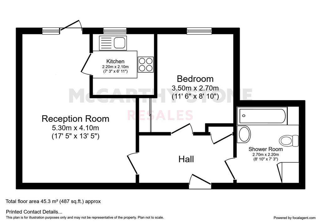 1 bedroom flat for sale - floorplan