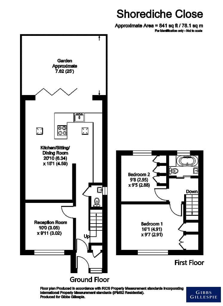 2 bedroom end of terrace house for sale - floorplan