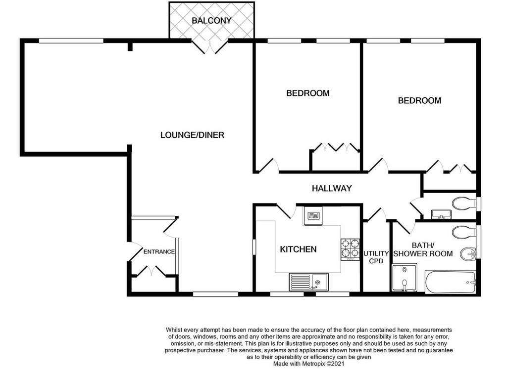 2 bedroom flat for sale - floorplan