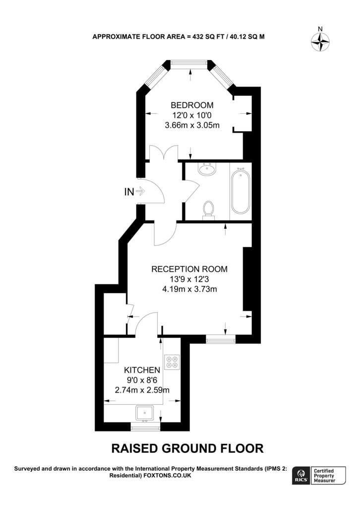 1 bedroom flat to rent - floorplan