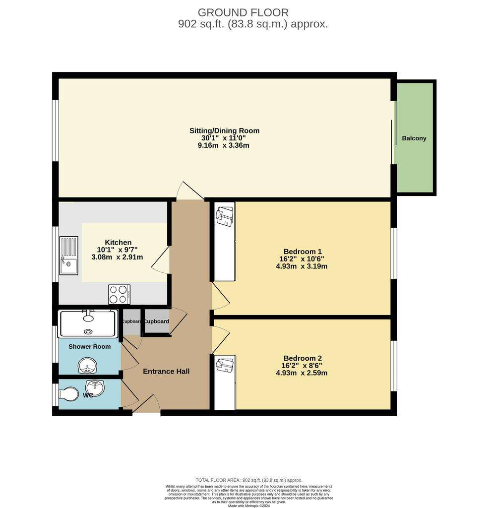 2 bedroom flat for sale - floorplan