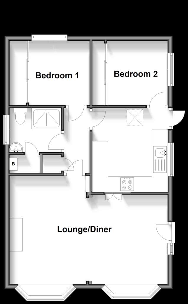 2 bedroom park home for sale - floorplan