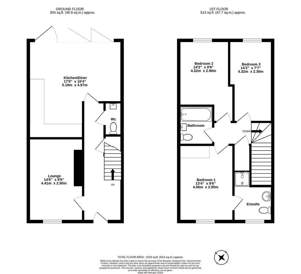 3 bedroom semi-detached house for sale - floorplan