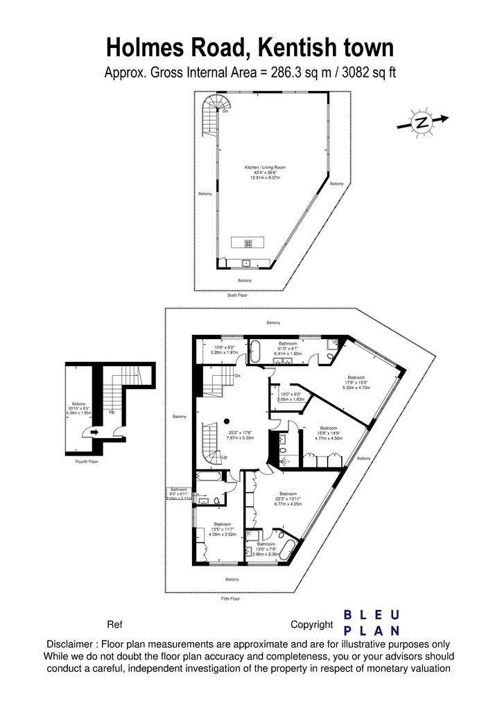 4 bedroom flat to rent - floorplan