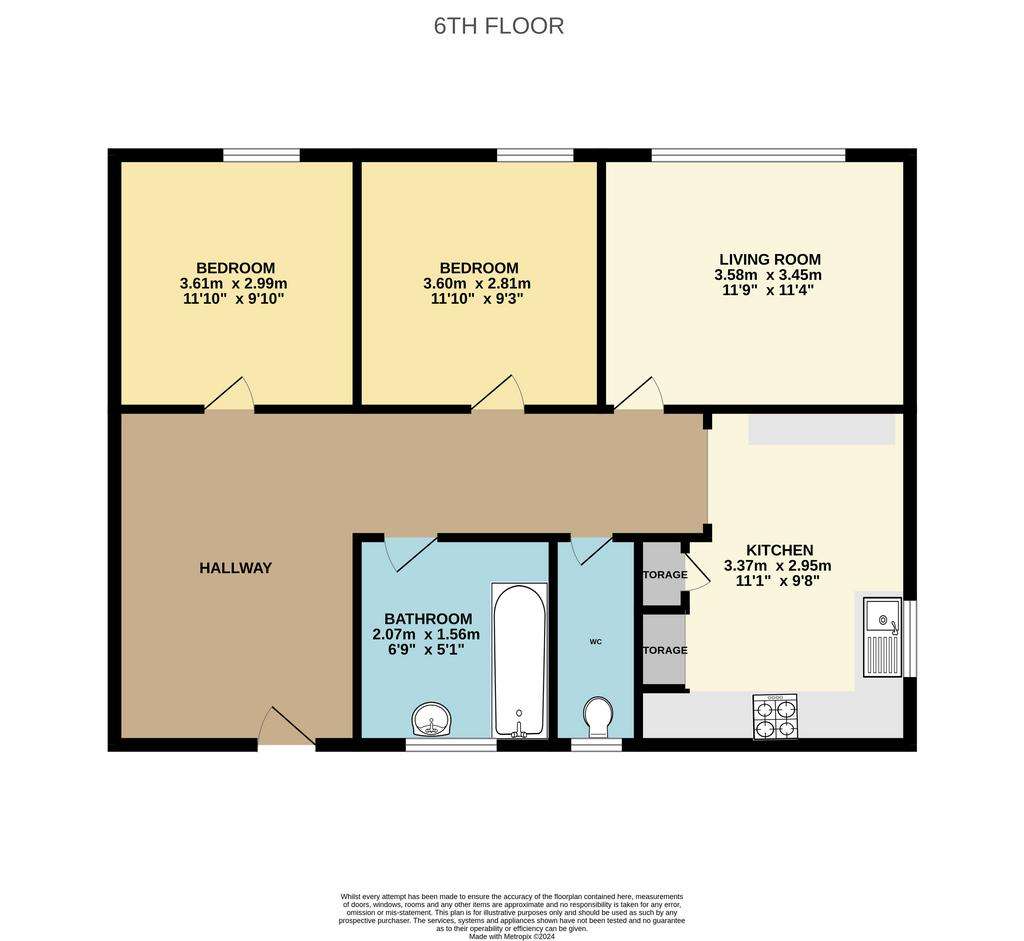 2 bedroom flat for sale - floorplan