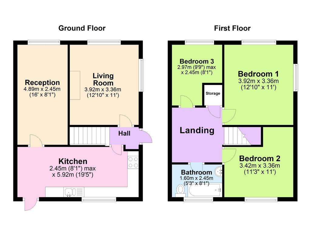 3 bedroom semi-detached house for sale - floorplan