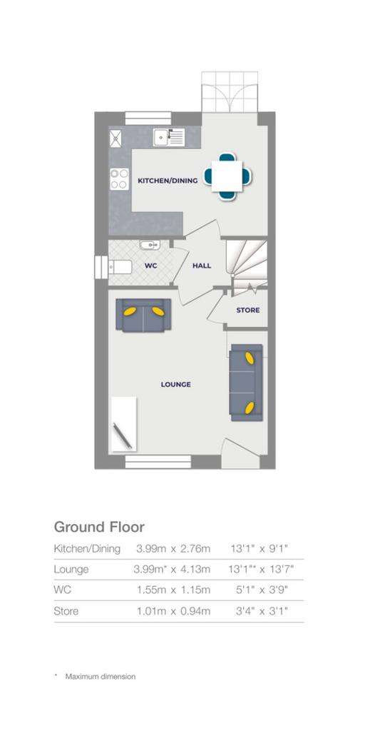 3 bedroom terraced house for sale - floorplan