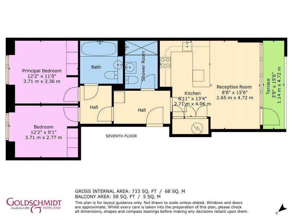 2 bedroom flat for sale - floorplan