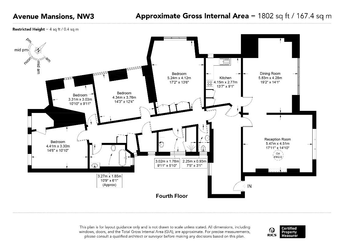 4 bedroom flat for sale - floorplan