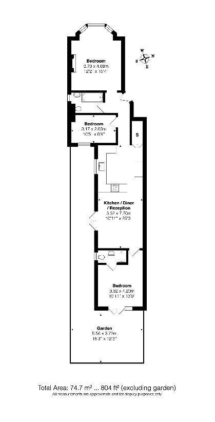 3 bedroom flat for sale - floorplan