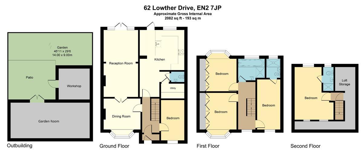 4 bedroom semi-detached house for sale - floorplan