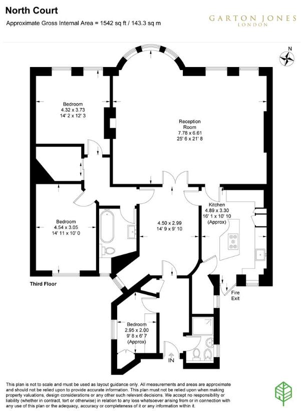 3 bedroom flat for sale - floorplan